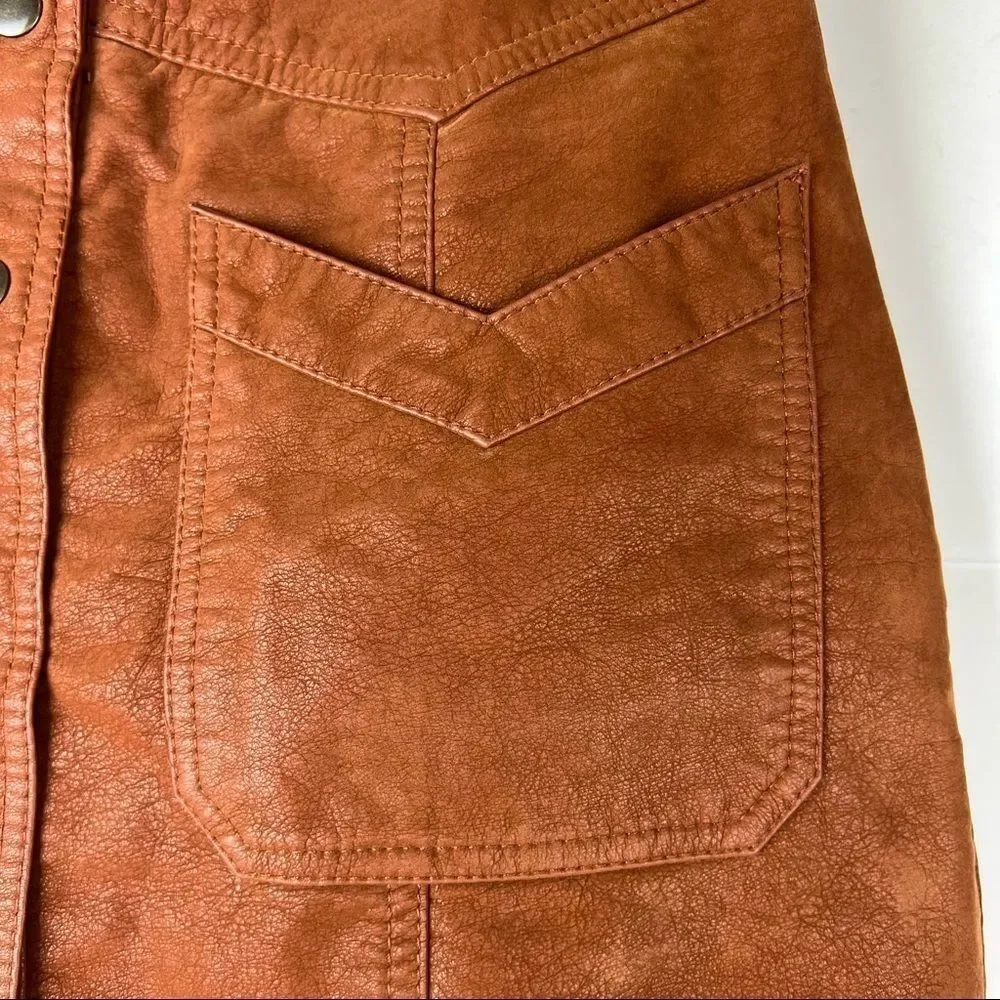 Free People • Come a Little Closer Faux Leather Skirt - Picture 5 of 9